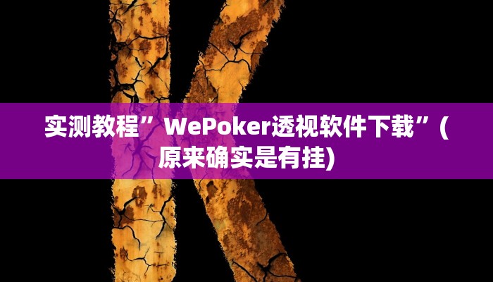 实测教程”wepoker开挂神器”(原来确实是有挂)