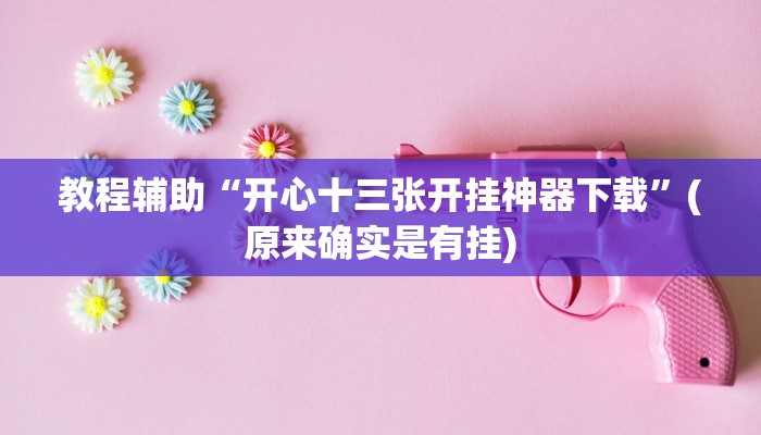 教程辅助“开心十三张开挂神器下载”(原来确实是有挂)