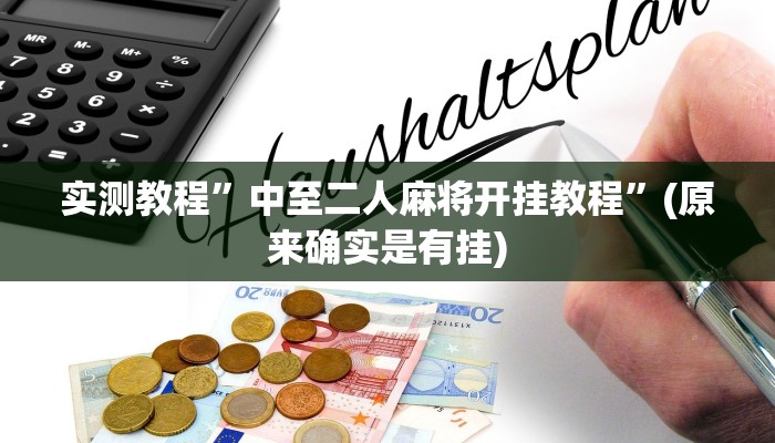 实测教程”中至二人麻将开挂教程”(原来确实是有挂)