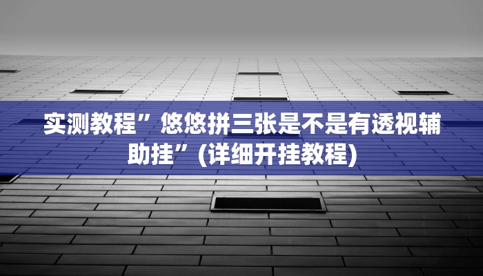 实测教程”wepoker德州局透视挂作弊方法”(原来确实是有挂)