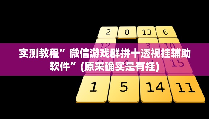 实测教程”微信游戏群拼十透视挂辅助软件”(原来确实是有挂)