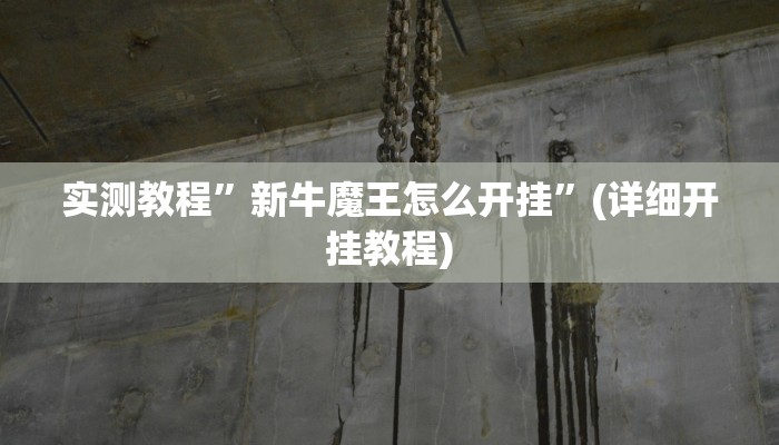 实测教程”新牛魔王怎么开挂”(详细开挂教程)