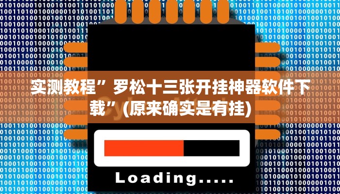 实测教程”罗松十三张开挂神器软件下载”(原来确实是有挂)