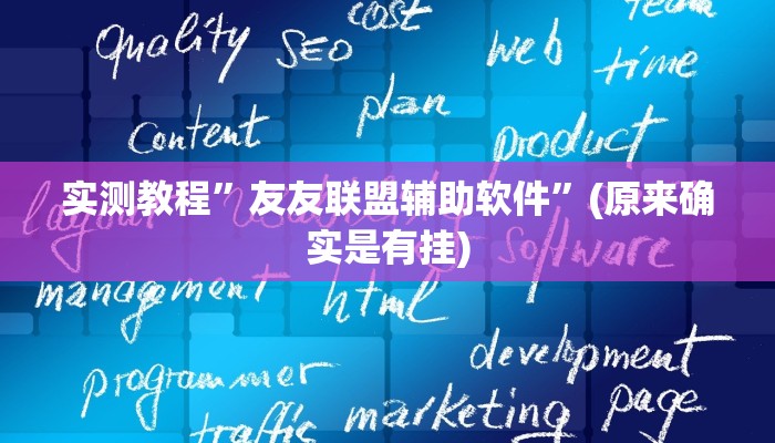 实测教程”友友联盟辅助软件”(原来确实是有挂)