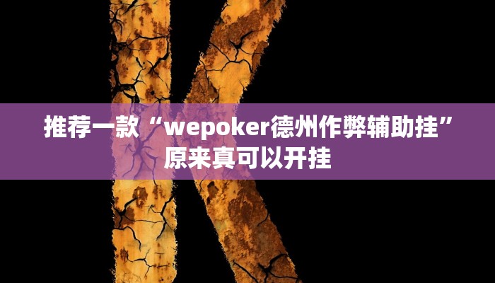 推荐一款“wepoker德州作弊辅助挂”原来真可以开挂