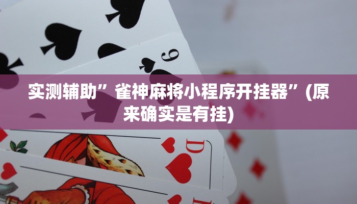 实测辅助”雀神麻将小程序开挂器”(原来确实是有挂)