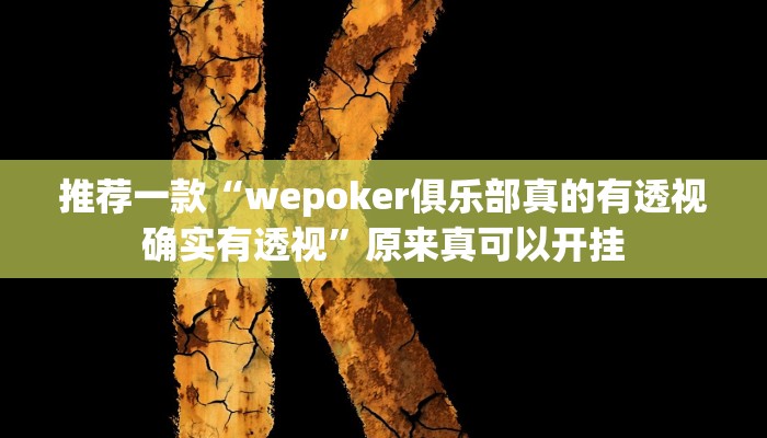 推荐一款“wepoker俱乐部真的有透视确实有透视”原来真可以开挂
