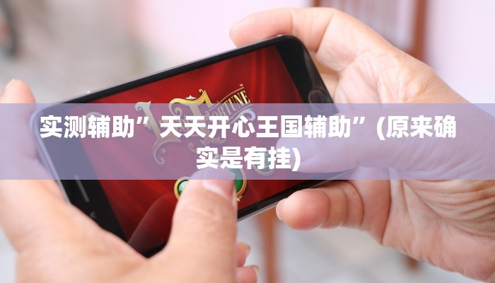 实测辅助”天天开心王国辅助”(原来确实是有挂)