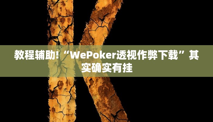 教程辅助!“WePoker透视作弊下载”其实确实有挂