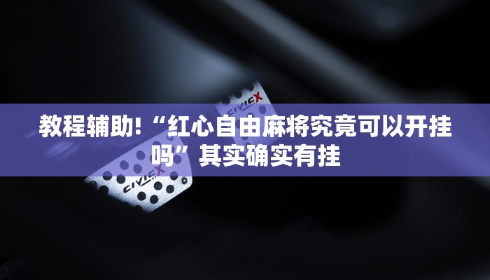 教程辅助!“红心自由麻将究竟可以开挂吗”其实确实有挂