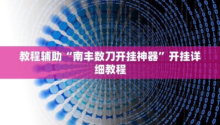 教程辅助“南丰数刀开挂神器”开挂详细教程