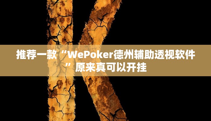 推荐一款“WePoker德州辅助透视软件”原来真可以开挂