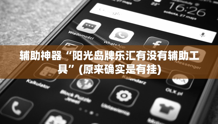 辅助神器“阳光岛牌乐汇有没有辅助工具”(原来确实是有挂)