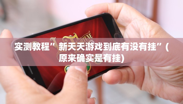 实测教程”新天天游戏到底有没有挂”(原来确实是有挂)