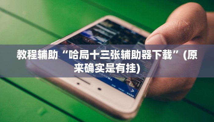 教程辅助“哈局十三张辅助器下载”(原来确实是有挂)