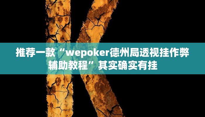 推荐一款“wepoker德州局透视挂作弊辅助教程”其实确实有挂