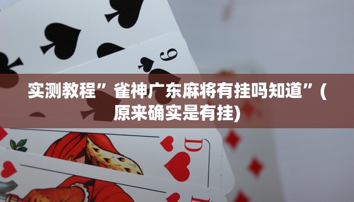 实测教程”雀神广东麻将有挂吗知道”(原来确实是有挂)