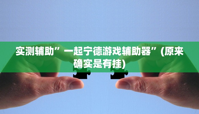 实测辅助”一起宁德游戏辅助器”(原来确实是有挂)