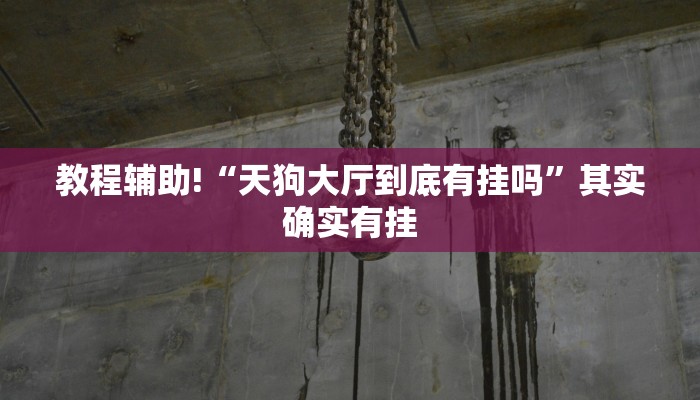 教程辅助!“天狗大厅到底有挂吗”其实确实有挂