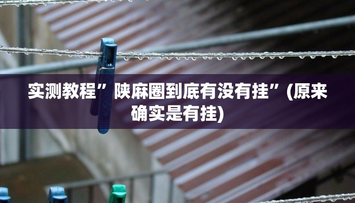 实测教程”陕麻圈到底有没有挂”(原来确实是有挂)