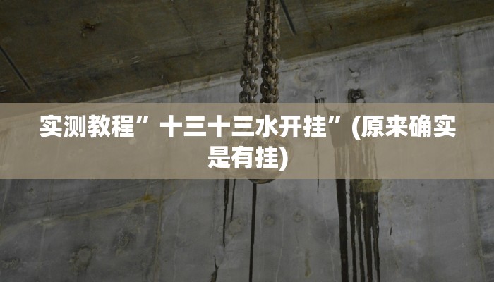 实测教程”十三十三水开挂”(原来确实是有挂)