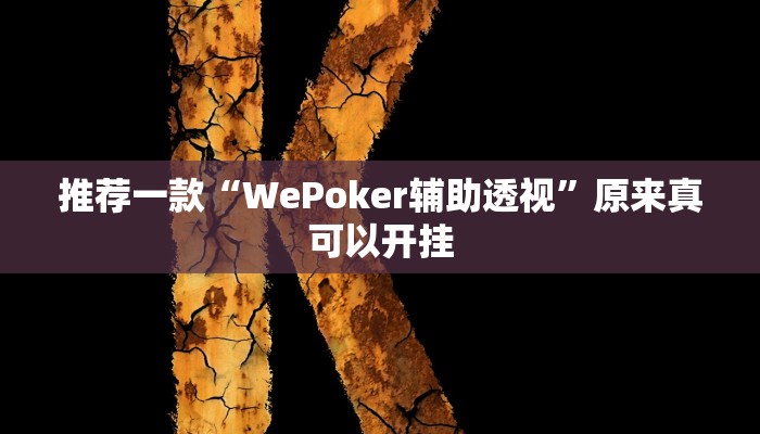 推荐一款“WePoker辅助透视”原来真可以开挂