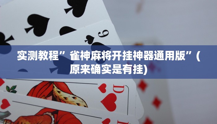 实测教程”雀神麻将开挂神器通用版”(原来确实是有挂)