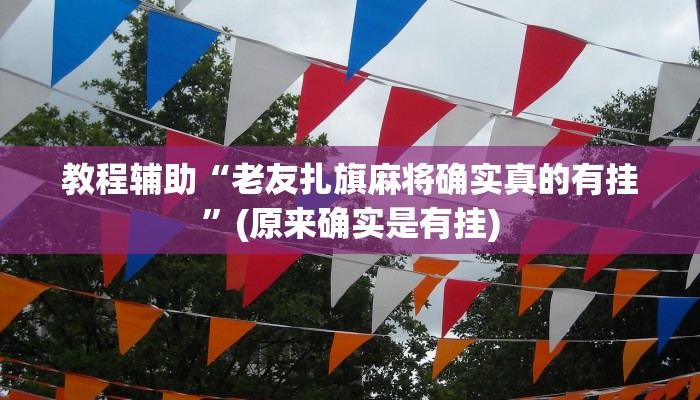 教程辅助“老友扎旗麻将确实真的有挂”(原来确实是有挂)