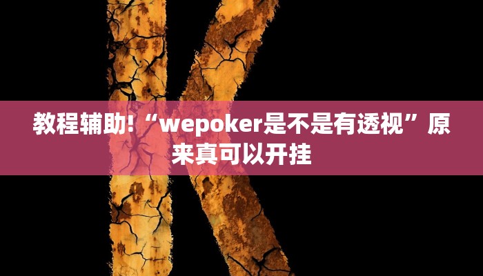 教程辅助!“wepoker是不是有透视”原来真可以开挂