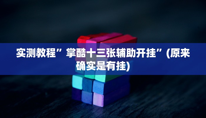 实测教程”掌酷十三张辅助开挂”(原来确实是有挂)