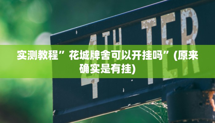 实测教程”花城牌舍可以开挂吗”(原来确实是有挂)