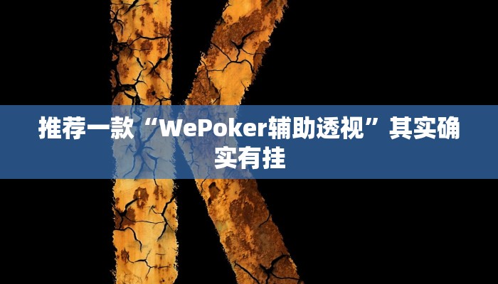 推荐一款“WePoker辅助透视”其实确实有挂