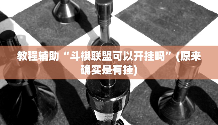 教程辅助“斗棋联盟可以开挂吗”(原来确实是有挂)