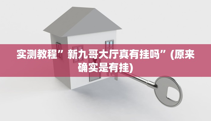 实测教程”新九哥大厅真有挂吗”(原来确实是有挂)