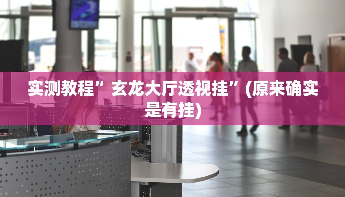 实测教程”玄龙大厅透视挂”(原来确实是有挂)