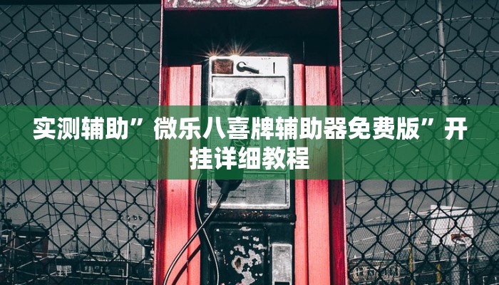 实测辅助”微乐八喜牌辅助器免费版”开挂详细教程