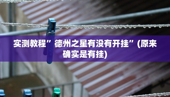 实测教程”德州之星有没有开挂”(原来确实是有挂)