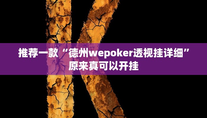 推荐一款“德州wepoker透视挂详细”原来真可以开挂