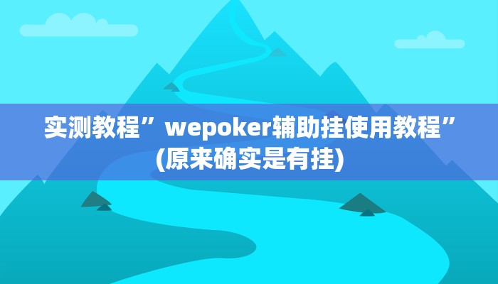 实测教程”wepoker辅助挂使用教程”(原来确实是有挂)