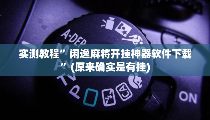 实测教程”闲逸麻将开挂神器软件下载”(原来确实是有挂)