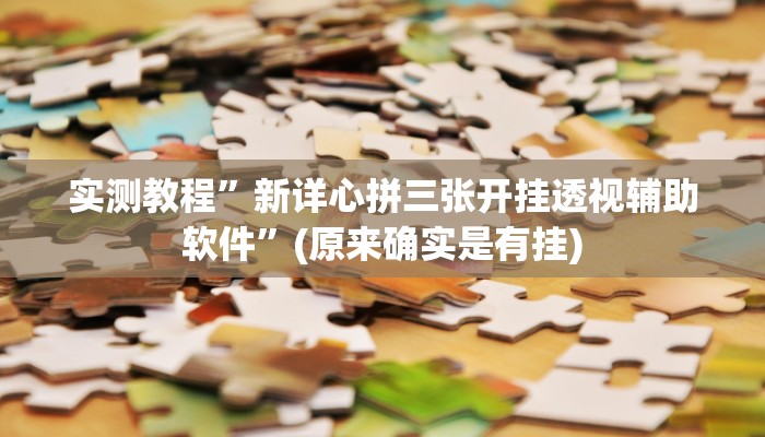 实测教程”新详心拼三张开挂透视辅助软件”(原来确实是有挂)