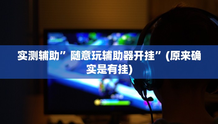 实测辅助”随意玩辅助器开挂”(原来确实是有挂)