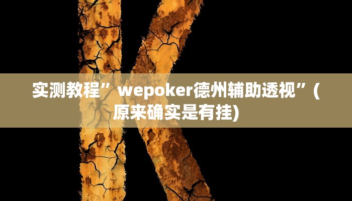 实测教程”wepoker德州辅助透视”(原来确实是有挂)
