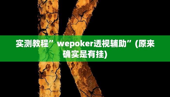 实测教程”wepoker透视辅助”(原来确实是有挂)