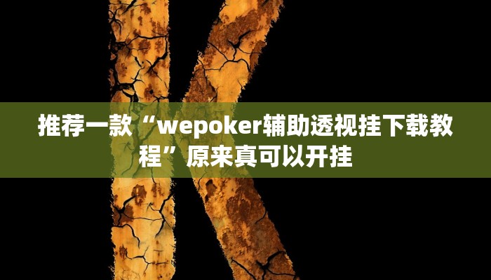 推荐一款“wepoker辅助透视挂下载教程”原来真可以开挂