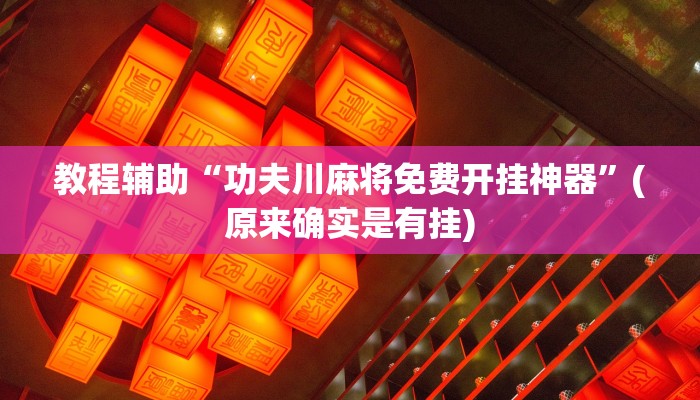 教程辅助“功夫川麻将免费开挂神器”(原来确实是有挂)