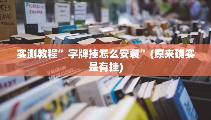 实测教程”字牌挂怎么安装”(原来确实是有挂)