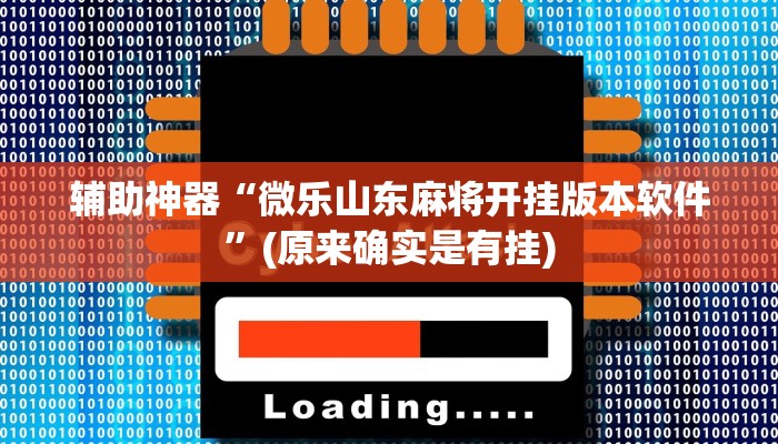 辅助神器“微乐山东麻将开挂版本软件”(原来确实是有挂)