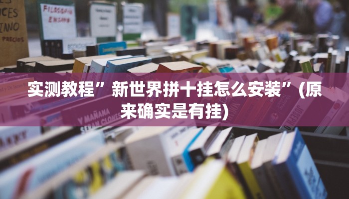 实测教程”新世界拼十挂怎么安装”(原来确实是有挂)