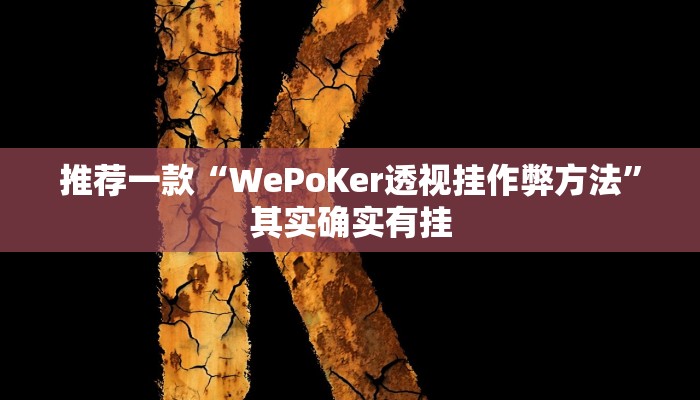 推荐一款“WePoKer透视挂作弊方法”其实确实有挂